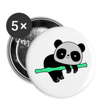 Panda - Lot de 5 grands badges (56 mm) - blanc - Devant