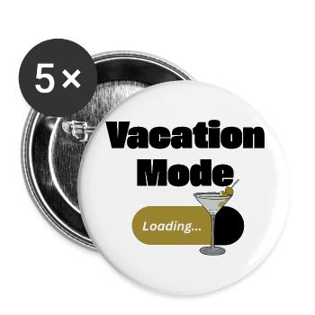 Vacation Mode On – Martini with loading bar (dark) - Buttons large 2.2''/56 mm (5-pack) - white - Front