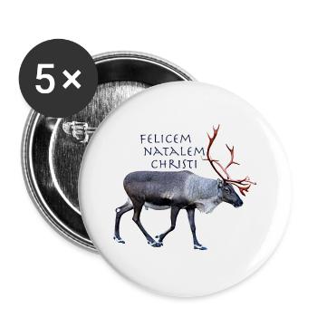 Felisem Natalem Christi - Buttons large 2.2''/56 mm (5-pack) - white - Front