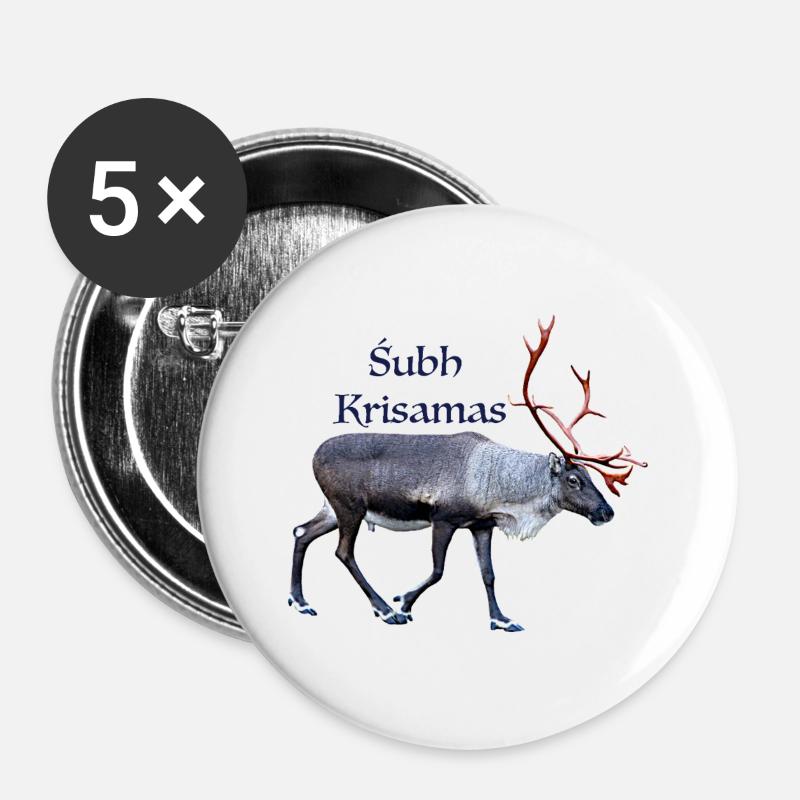 Subh Krisamas - Buttons large 2.2''/56 mm (5-pack) - white