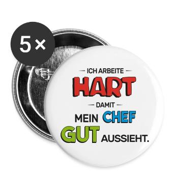 Der wahre Held im Büro - Buttons groß 56 mm (5er Pack) - Weiß - Vorne