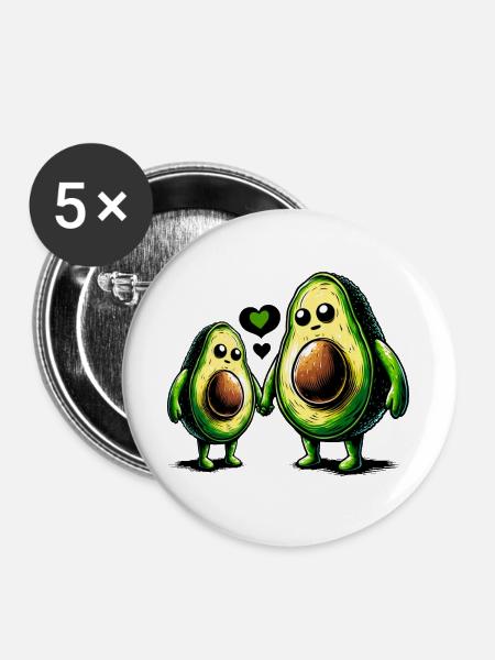 Avocouple, das alles zusammenhält - Buttons groß 56 mm (5er Pack) - Weiß