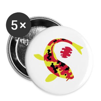 Abstract fish in bright colors - Buttons large 2.2''/56 mm (5-pack) - white - Front