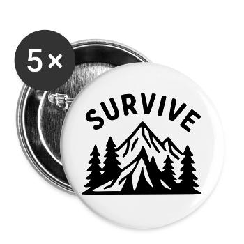 Survive - Nature - Buttons large 2.2''/56 mm (5-pack) - white - Front