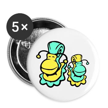 2 snail shell snails child dad mom family - Buttons large 2.2''/56 mm (5-pack) - white - Front