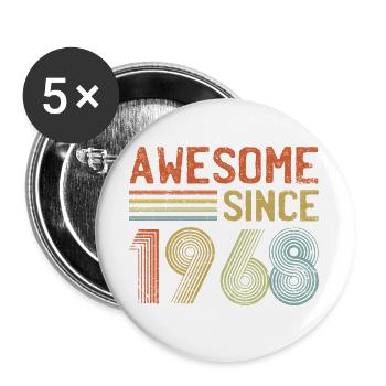 Retro Year 1988 Design for Clothing - Buttons large 2.2''/56 mm (5-pack) - white - Front