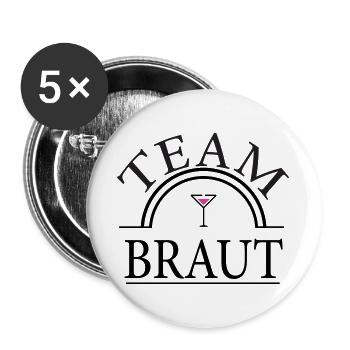 Team Bride - Coctail Glass - Buttons large 2.2''/56 mm (5-pack) - white - Front