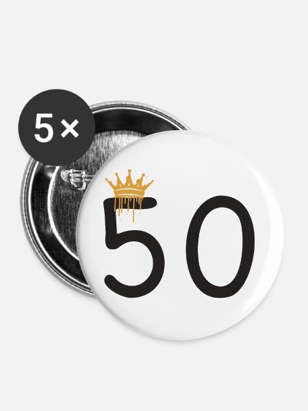50 - Buttons groß 56 mm (5er Pack) - Weiß