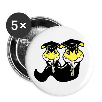 2 chenilles certificat de fin d'études secondaires diplôme d'études secondaires obtenu - Lot de 5 grands badges (56 mm) - blanc - Devant