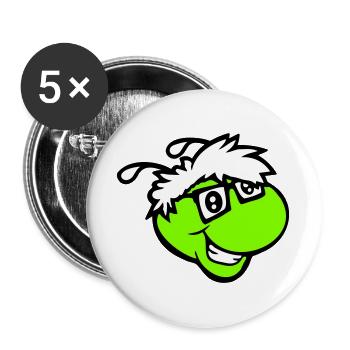 Nerd Caterpillar Intelligent Geek Worm Horn-rimmed Glasses Smart - Buttons large 2.2''/56 mm (5-pack) - white - Front