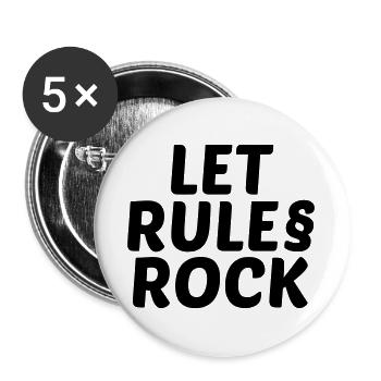 Rules Rock - Buttons large 2.2''/56 mm (5-pack) - white - Front
