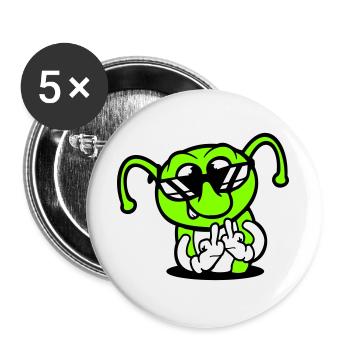 Caterpillar Middle Finger Insult Hole Sunglasses - Buttons large 2.2''/56 mm (5-pack) - white - Front