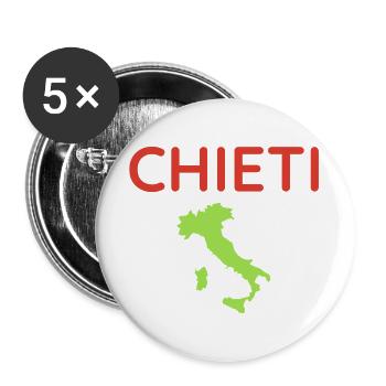 Italienische Landkarte mit Chieti Beschriftung - Buttons groß 56 mm (5er Pack) - Weiß - Vorne