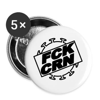FCK_CRN_1 - Buttons groß 56 mm (5er Pack) - Weiß - Vorne