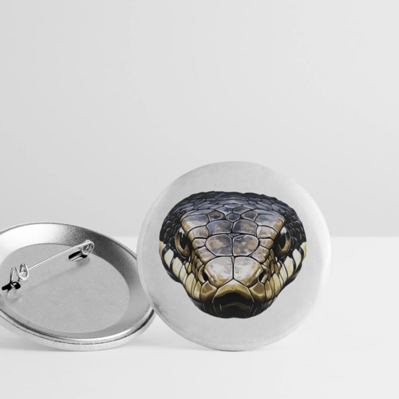 Schlange Python Kobra Klapperschlange Schlangen Buttons groß 56 mm (5er Pack)
