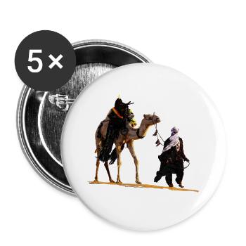 Bedouin with camel - Buttons large 2.2''/56 mm (5-pack) - white - Front