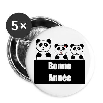 ALLES GUTE ZUM NEUEN JAHR. SILVESTER. NEUJAHR - Buttons groß 56 mm (5er Pack) - Weiß - Vorne