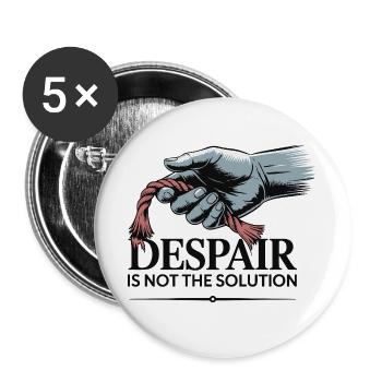 Resilient Hand Holding Frayed Rope - Buttons large 2.2''/56 mm (5-pack) - white - Front
