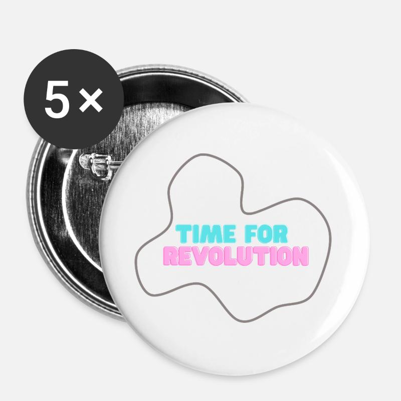 Neo-Typotype: Time for Revolution - Buttons large 2.2''/56 mm (5-pack) - white