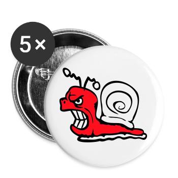Snail Evil Angry Attack Teeth Grinding Sour - Buttons large 2.2''/56 mm (5-pack) - white - Front