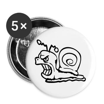 Snail Evil Angry Attack Teeth Grinding Sour - Buttons large 2.2''/56 mm (5-pack) - white - Front