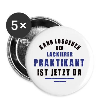 Praktikant Lackierer Praktikum Lackiererei Danke - Buttons groß 56 mm (5er Pack) - Weiß - Vorne