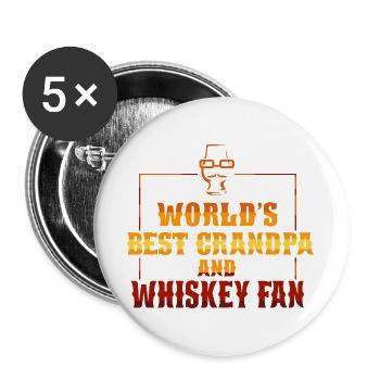 Whiskey Spruch Whiskeytrinker Whiskeyliebhaber - Buttons groß 56 mm (5er Pack) - Weiß - Vorne