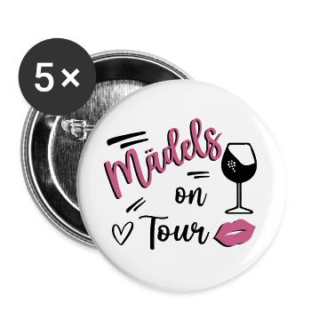 Junggeselllinnenabschied JGA Party Outfits - Buttons groß 56 mm (5er Pack) - Weiß - Vorne