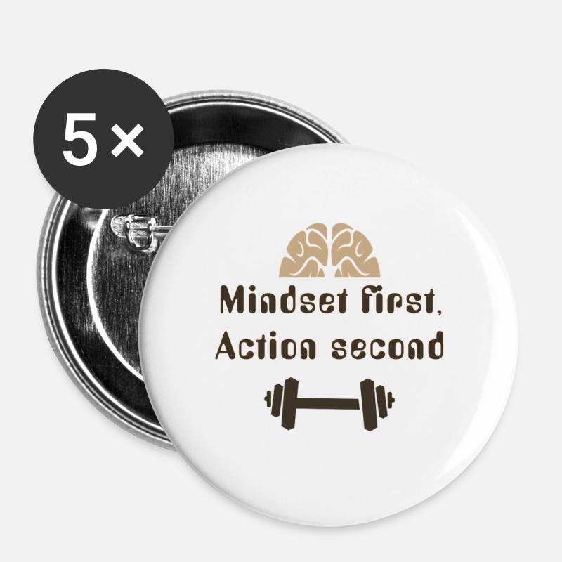 MIndsetFirstActionSecond_20250924 - Buttons groß 56 mm (5er Pack) - Weiß