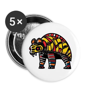 Armadillo Halloween Bande Dessinée Drôle - Lot de 5 grands badges (56 mm) - blanc - Devant