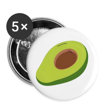 Avocado Halbschnitt Illustration - Buttons large 2.2''/56 mm (5-pack) - white - Front