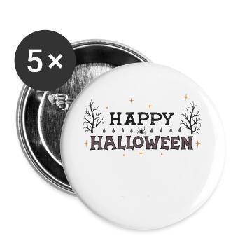 Dark Halloween Festliche Typografie - Buttons groß 56 mm (5er Pack) - Weiß - Vorne