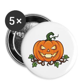 Citrouille Halloween - Lot de 5 grands badges (56 mm) - blanc - Devant