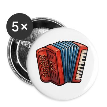 Accordéon Couleur Jeu Rétro - Lot de 5 grands badges (56 mm) - blanc - Devant