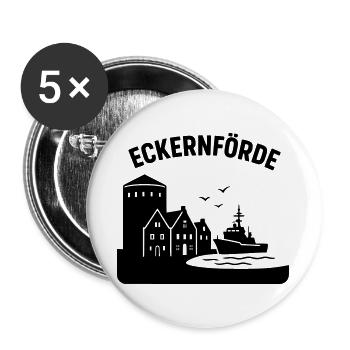 eckernförde schleswig holstein - Buttons groß 56 mm (5er Pack) - Weiß - Vorne