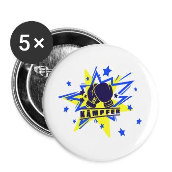 Kämpfer - Kampfsport - Glücksbringer - Buttons groß 56 mm (5er Pack) - Weiß - Vorne