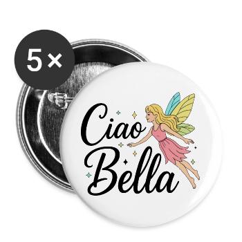 Ciao Bella - Buttons large 2.2''/56 mm (5-pack) - white - Front