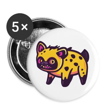 Hyène Halloween Zombie - Lot de 5 grands badges (56 mm) - blanc - Devant