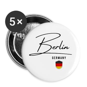 Elegantes Design Berlin, ich liebe Berlin - Buttons groß 56 mm (5er Pack) - Weiß - Vorne