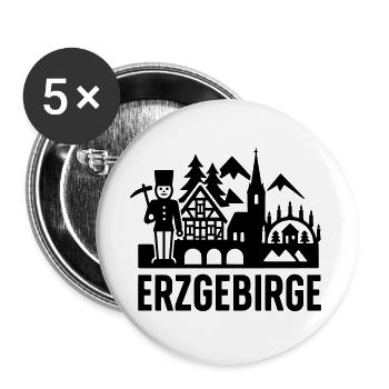 Typical Erzgebirge silhouette - Buttons large 2.2''/56 mm (5-pack) - white - Front