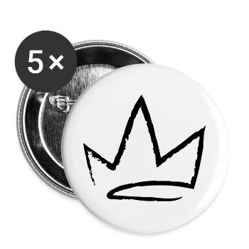 Crown Sketch - Buttons large 2.2''/56 mm (5-pack) - white - Front