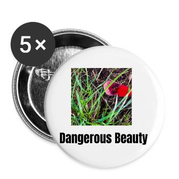 Gevaarlijke Schoonheid in Natuur Japanse Duizend - Buttons large 2.2''/56 mm (5-pack) - white - Front