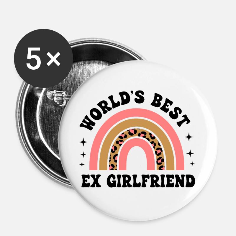 Leopard Regenbogen Muster - Buttons groß 56 mm (5er Pack) - Weiß