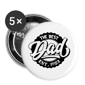 The Best Dad EST 1953 - Buttons large 2.2''/56 mm (5-pack) - white - Front