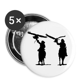 Chasseur - Lot de 5 grands badges (56 mm) - blanc - Devant