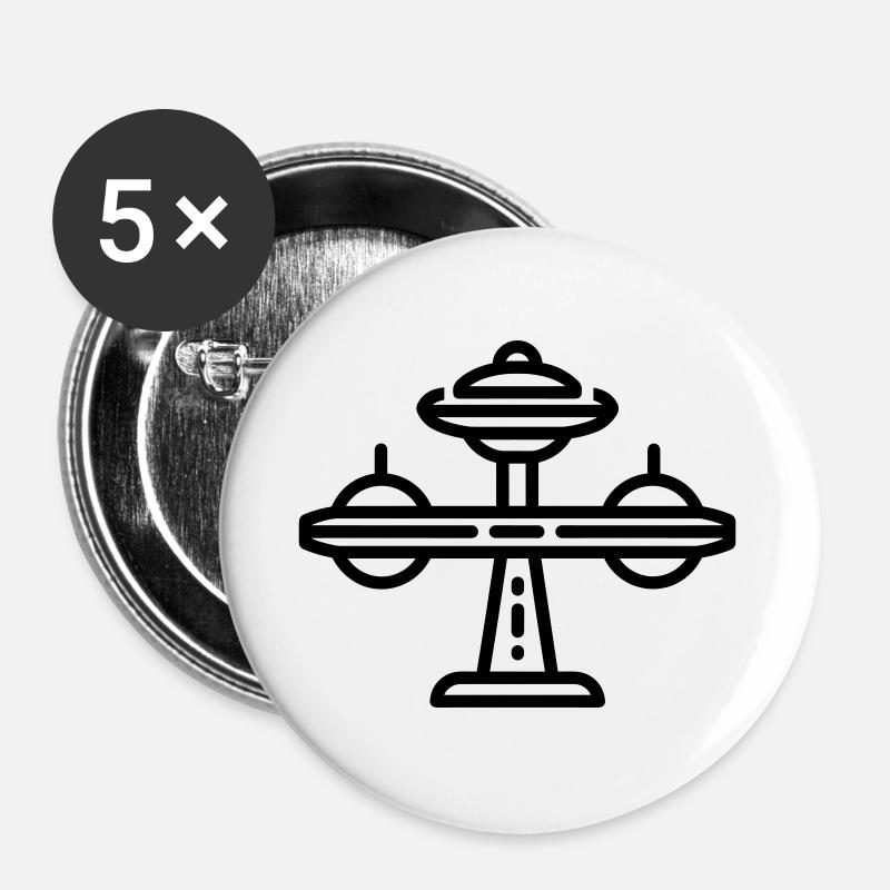 space station - Buttons large 2.2''/56 mm (5-pack) - white