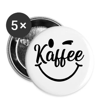 Kaffee_smile - Buttons large 2.2''/56 mm (5-pack) - white - Front