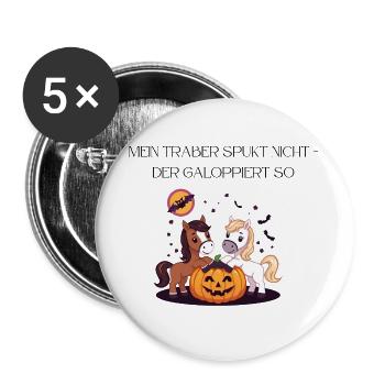 Halloween Trotter Horses Saying Quote - Buttons large 2.2''/56 mm (5-pack) - white - Front