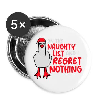 Sur la liste des vilains et je ne regrette rien Böse Möwe - Lot de 5 grands badges (56 mm) - blanc - Devant