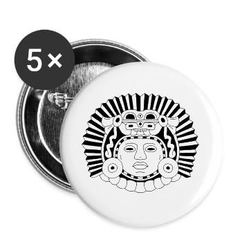 Aztec Dragon King (Black) - Buttons large 2.2''/56 mm (5-pack) - white - Front
